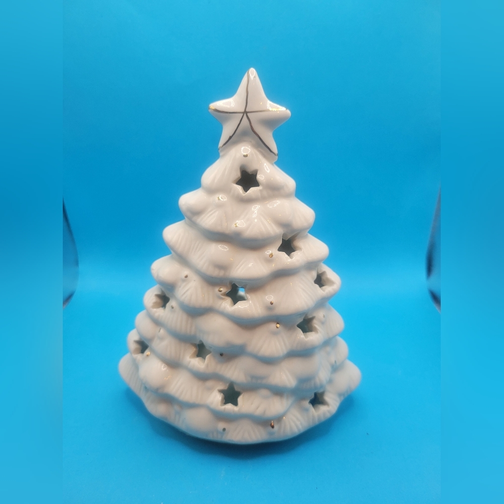 Christmas Tree Candle Holder Vintage NWB